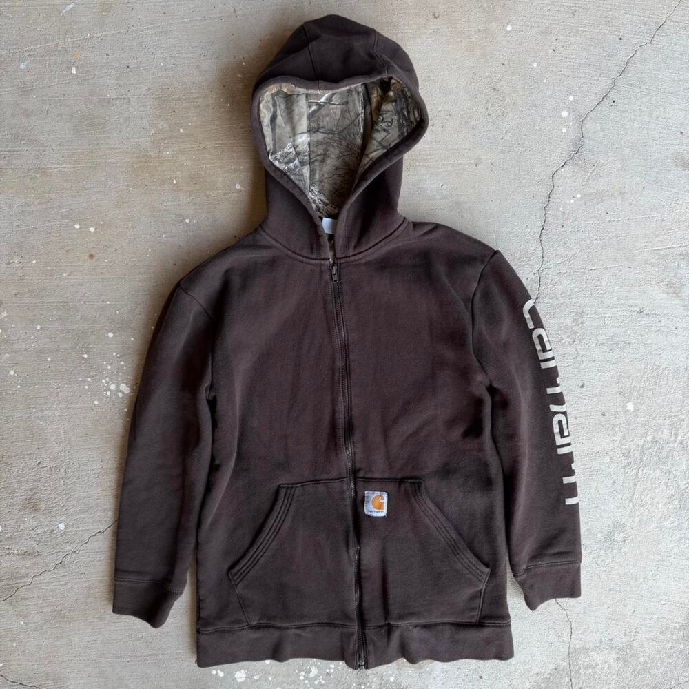 Carhartt brown zip up hoodie